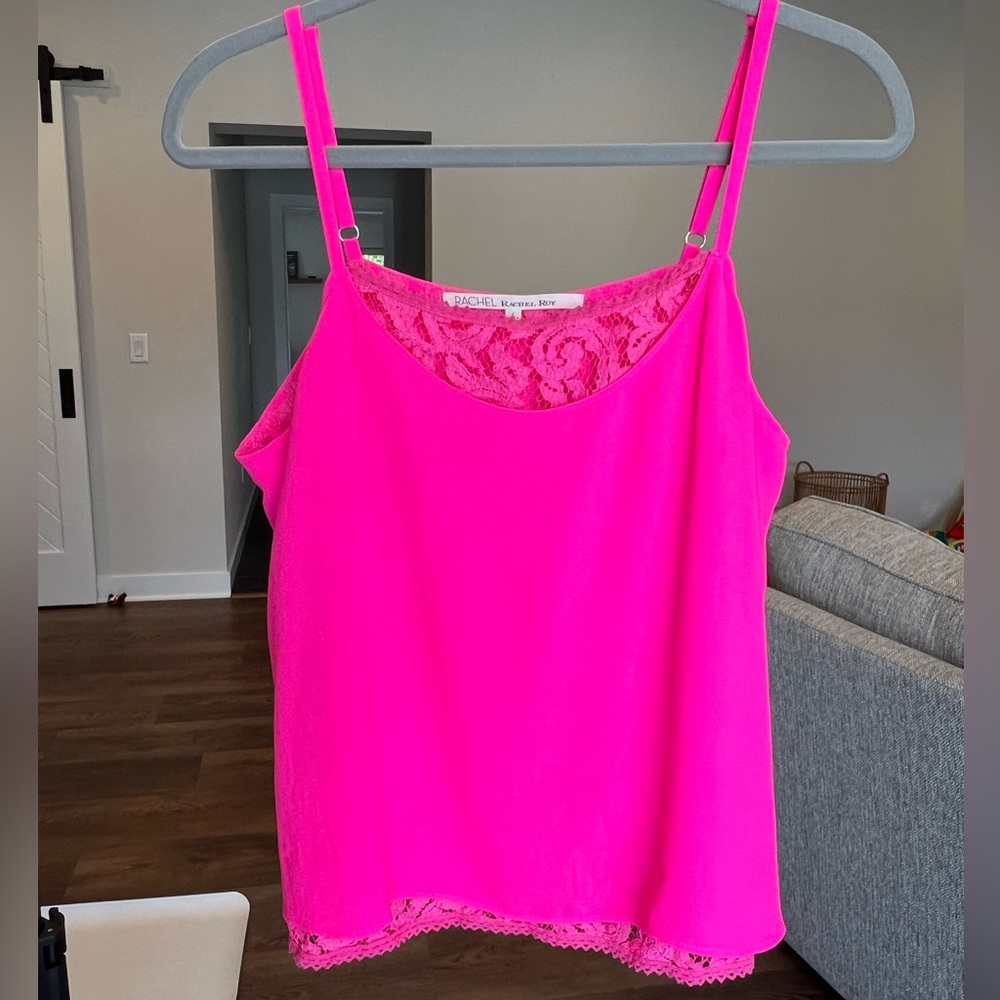RACHEL Rachel Roy Barbie Pink Lace Tank